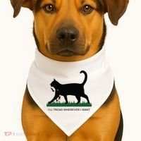 Ill Tread Wherever I Want Childless Cat Lady For Kamala USA-Made Doggie Bandana thumb 1