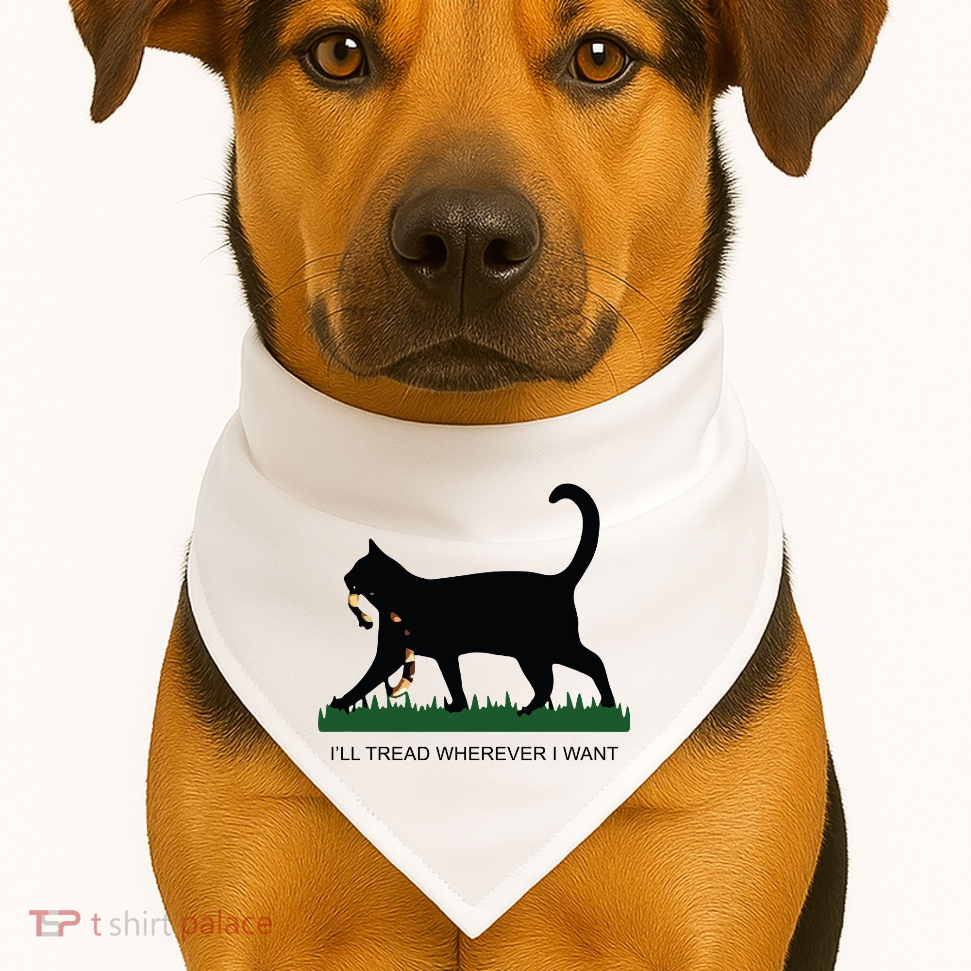 Ill Tread Wherever I Want Childless Cat Lady For Kamala USA-Made Doggie Bandana