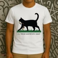 Ill Tread Wherever I Want Childless Cat Lady For Kamala T-Shirt thumb 3