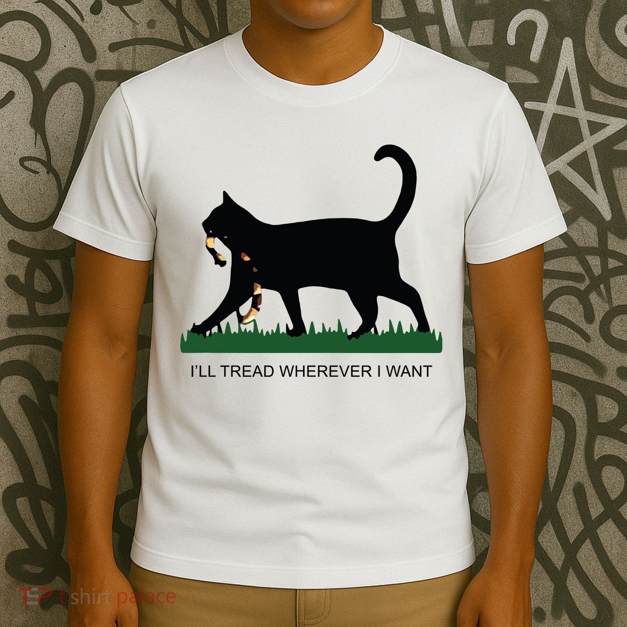 Ill Tread Wherever I Want Childless Cat Lady For Kamala T-Shirt