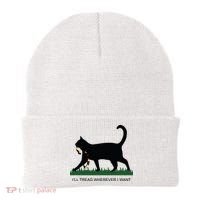 Ill Tread Wherever I Want Childless Cat Lady For Kamala Beanie thumb 0