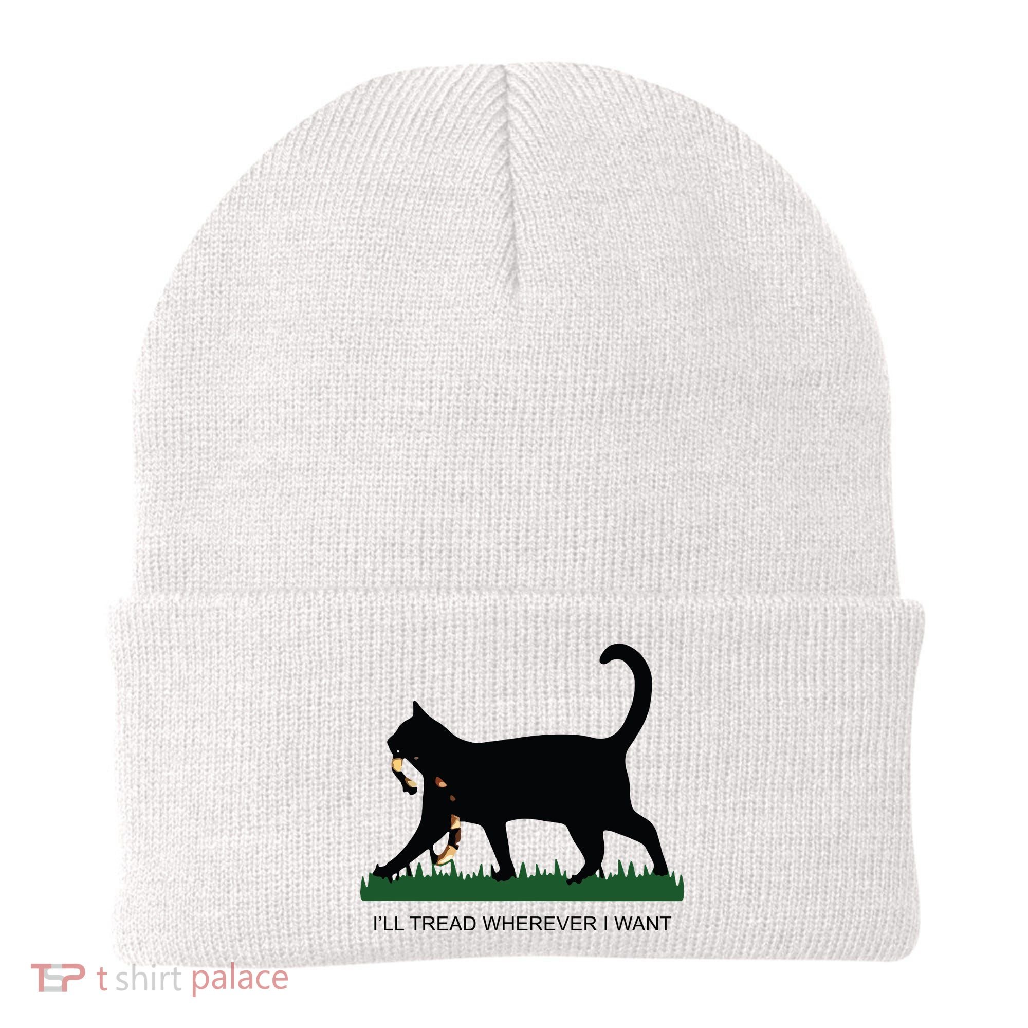 Ill Tread Wherever I Want Childless Cat Lady For Kamala Beanie