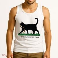Ill Tread Wherever I Want Childless Cat Lady For Kamala Tank Top thumb 3