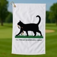 Ill Tread Wherever I Want Childless Cat Lady For Kamala Golf Towel thumb 1