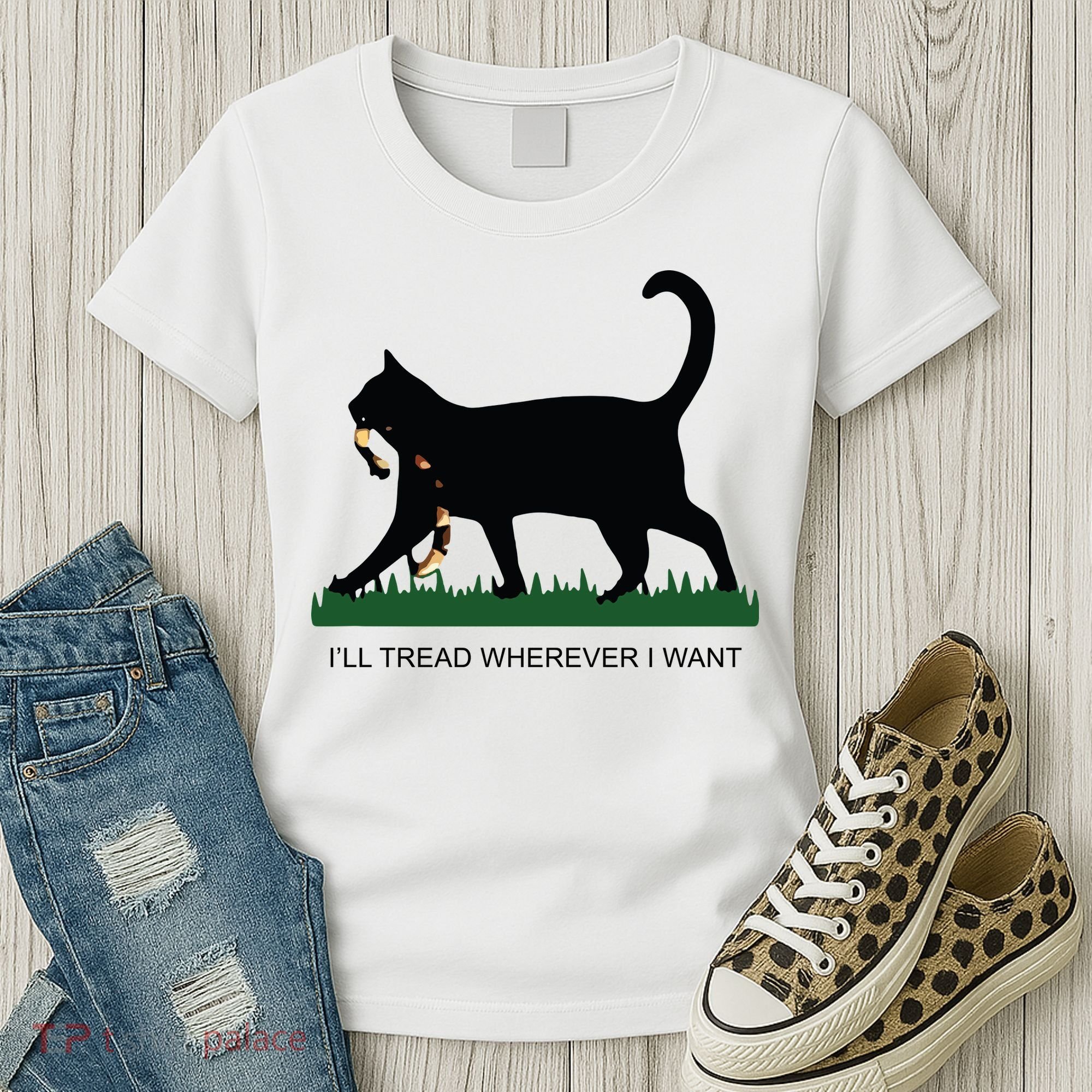 Ill Tread Wherever I Want Childless Cat Lady For Kamala Women's T-Shirt