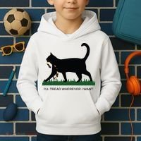 Ill Tread Wherever I Want Childless Cat Lady For Kamala Kids Hoodie thumb 2