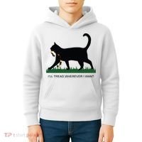 Ill Tread Wherever I Want Childless Cat Lady For Kamala Kids Hoodie thumb 4