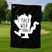 I Teach Wild Things Golf Towel thumb 1