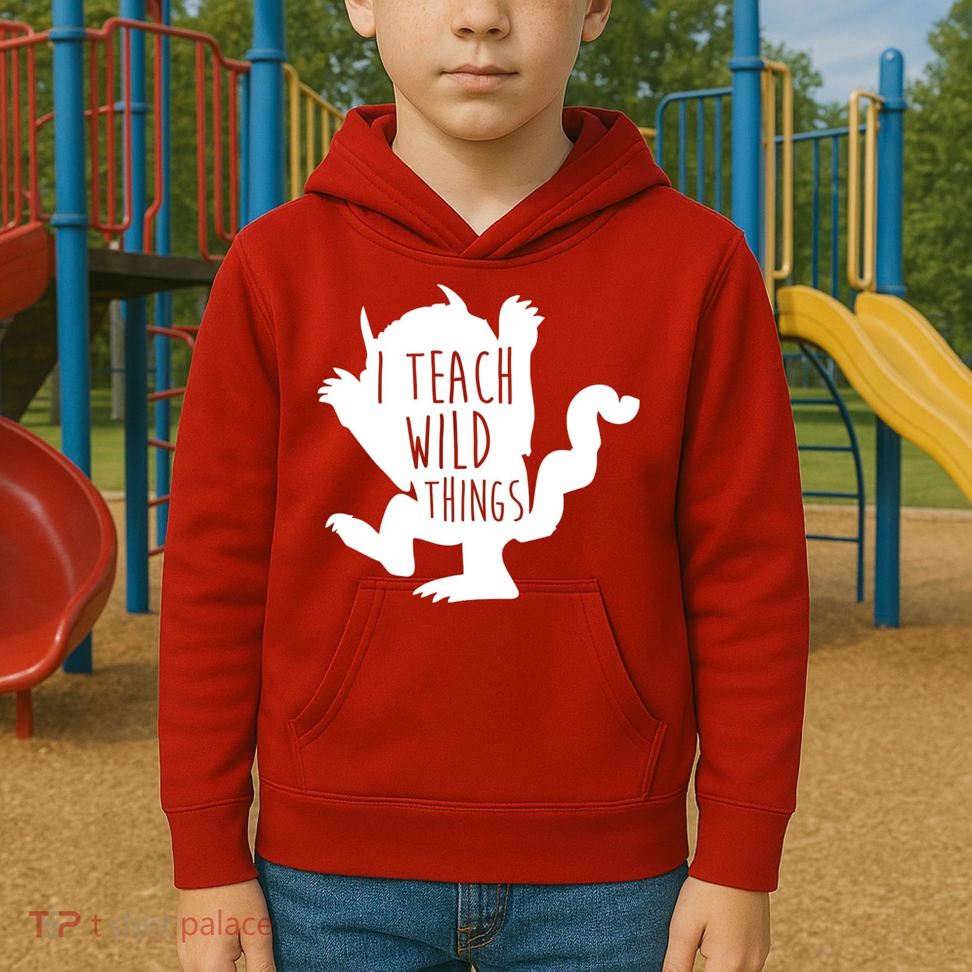 I Teach Wild Things Kids Hoodie