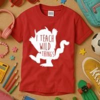 I Teach Wild Things Kids T-Shirt thumb 3