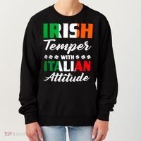 Irish Temper With Italian Attitude St Patrick Women's Sweatshirt thumb 0