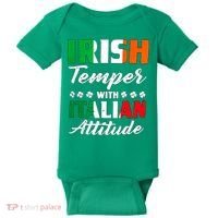 Irish Temper With Italian Attitude St Patrick Baby Bodysuit thumb 0