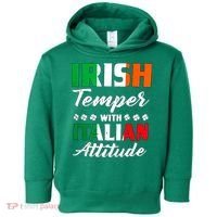 Irish Temper With Italian Attitude St Patrick Toddler Hoodie thumb 0