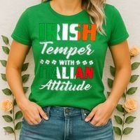 Irish Temper With Italian Attitude St Patrick Women's T-Shirt thumb 2