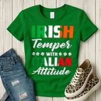 Irish Temper With Italian Attitude St Patrick Women's T-Shirt thumb 3