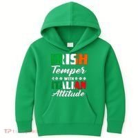 Irish Temper With Italian Attitude St Patrick Kids Hoodie thumb 0