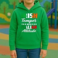 Irish Temper With Italian Attitude St Patrick Kids Hoodie thumb 3