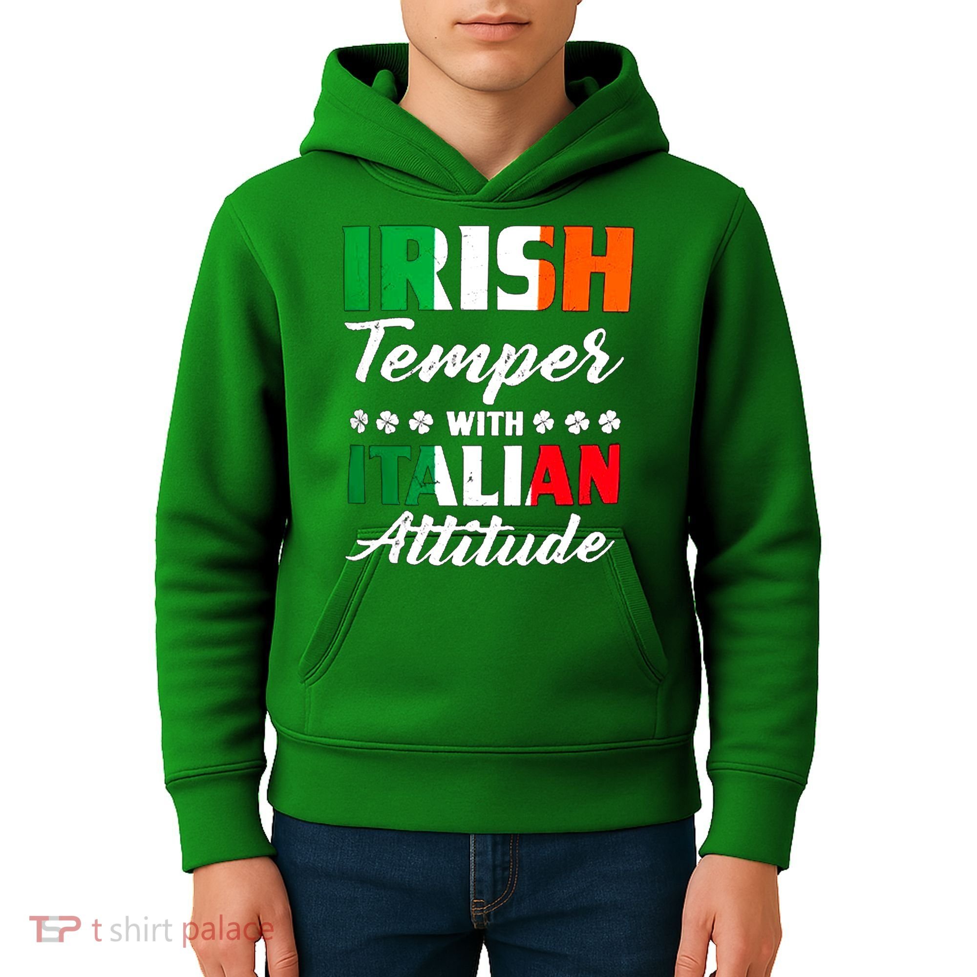 Irish Temper With Italian Attitude St Patrick Kids Hoodie