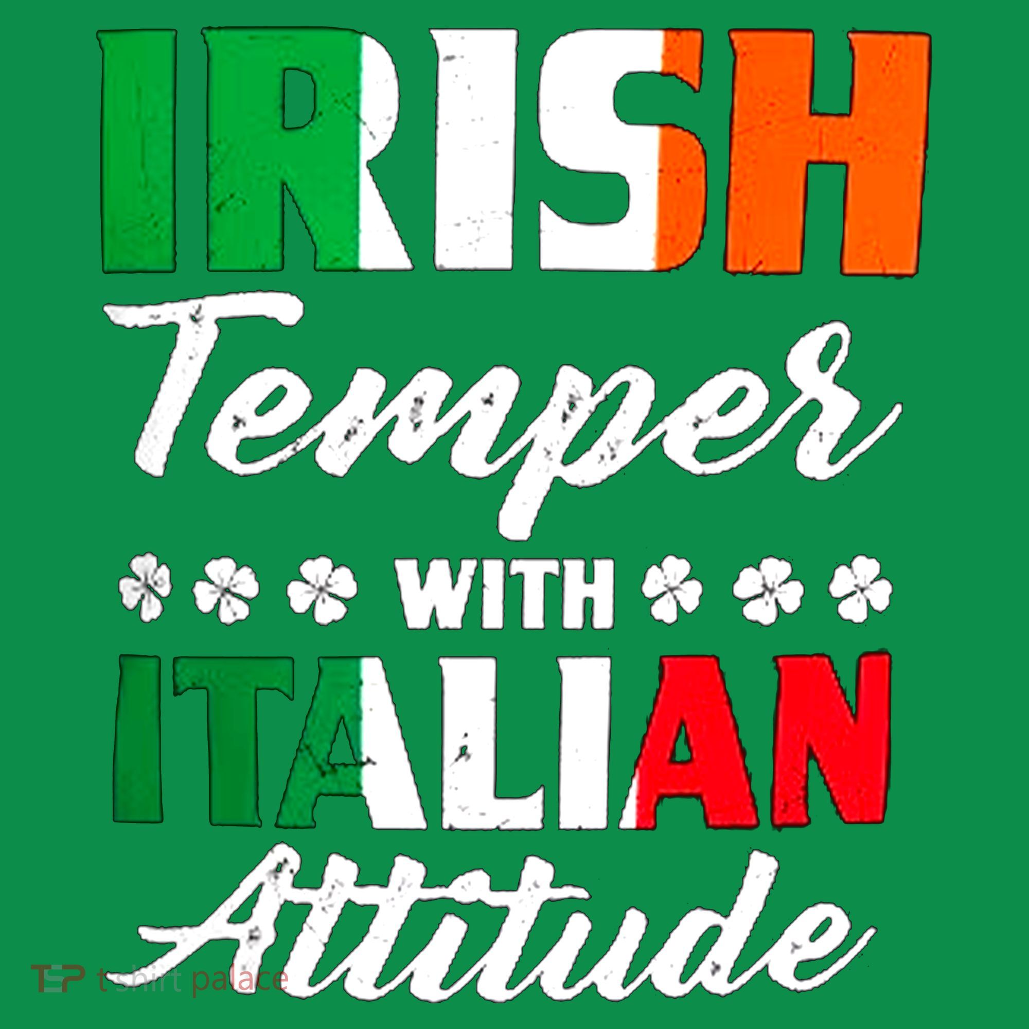 Irish Temper With Italian Attitude St Patrick Kids Long Sleeve Shirt
