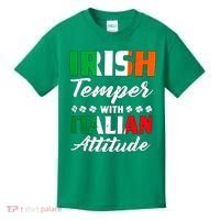 Irish Temper With Italian Attitude St Patrick Kids T-Shirt thumb 0