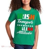 Irish Temper With Italian Attitude St Patrick Kids T-Shirt thumb 2