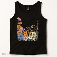 In The Waiting God Is Working Floral Wildflower Jesus Tank Top thumb 2
