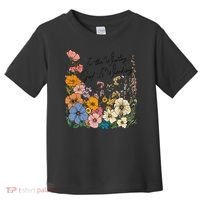 In The Waiting God Is Working Floral Wildflower Jesus Toddler T-Shirt thumb 0