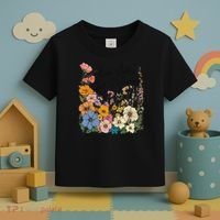In The Waiting God Is Working Floral Wildflower Jesus Toddler T-Shirt thumb 3