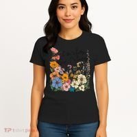 In The Waiting God Is Working Floral Wildflower Jesus Women's T-Shirt thumb 4