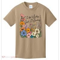 In The Waiting God Is Working Floral Wildflower Jesus Kids T-Shirt thumb 0