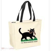 ILl Tread Wherever I Want Funny Cat Lover Tote Bag thumb 2