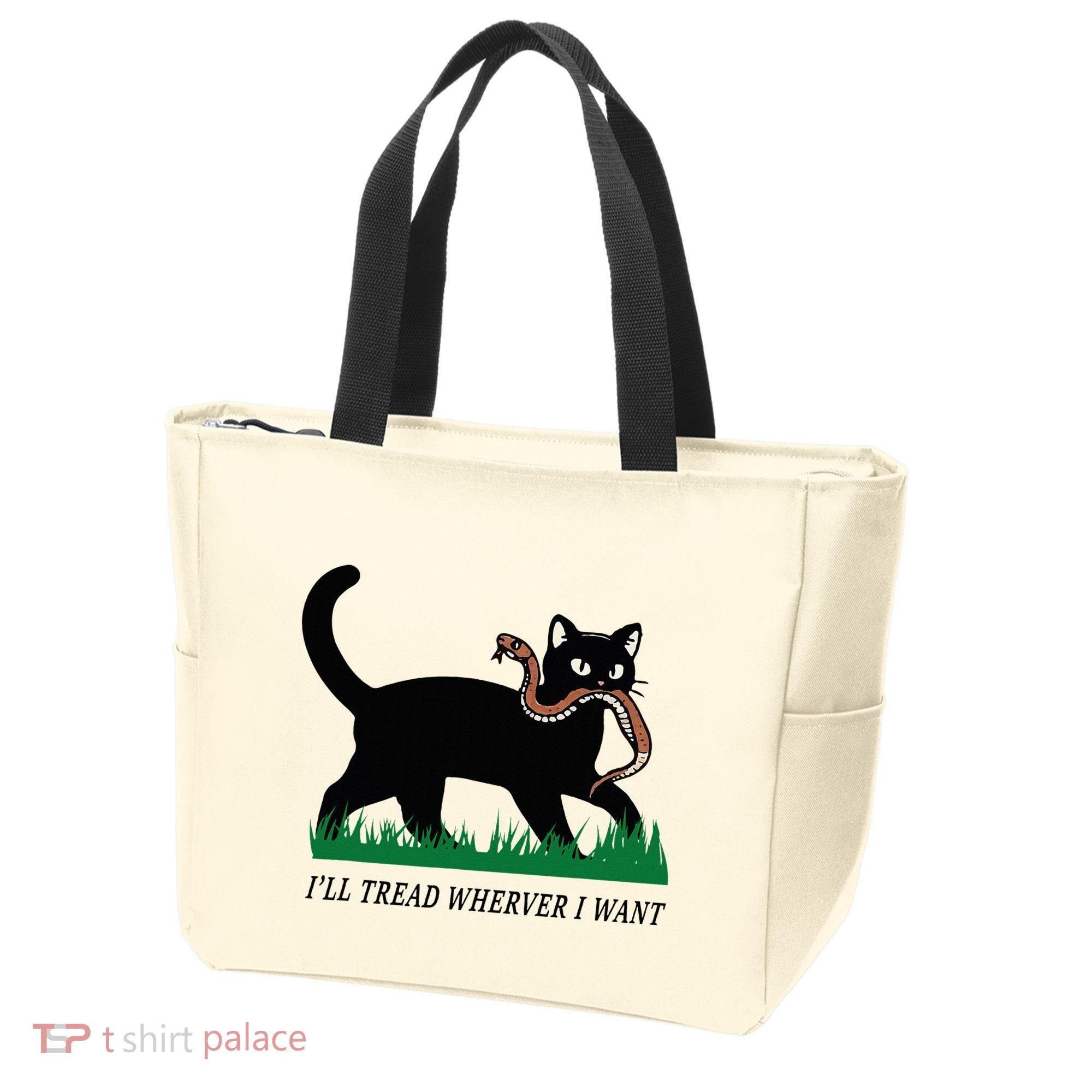 ILl Tread Wherever I Want Funny Cat Lover Tote Bag