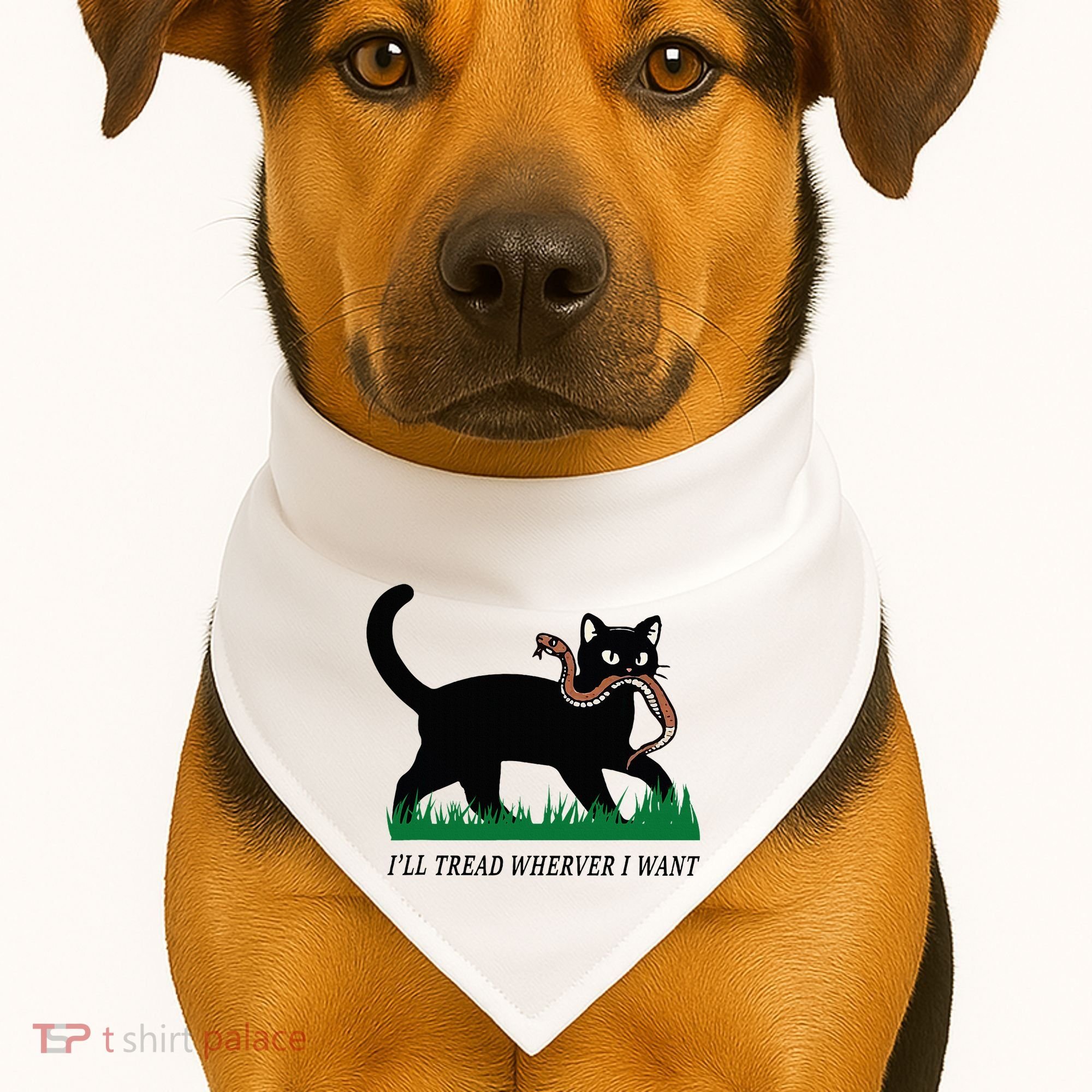 ILl Tread Wherever I Want Funny Cat Lover USA-Made Doggie Bandana