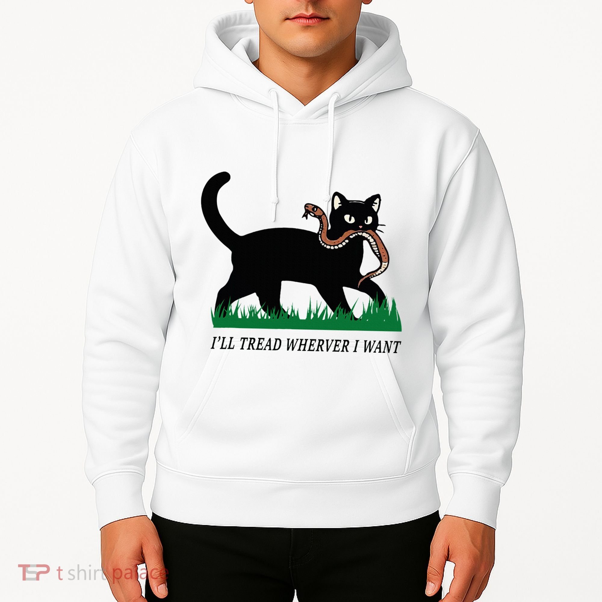 ILl Tread Wherever I Want Funny Cat Lover Hoodie