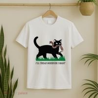 ILl Tread Wherever I Want Funny Cat Lover T-Shirt thumb 2