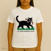 ILl Tread Wherever I Want Funny Cat Lover T-Shirt thumb 4