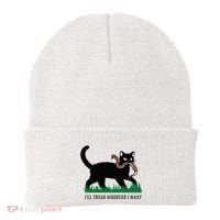 ILl Tread Wherever I Want Funny Cat Lover Beanie thumb 0