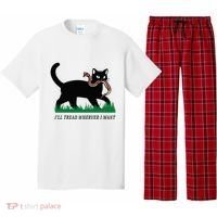 ILl Tread Wherever I Want Funny Cat Lover Pajama Set thumb 0