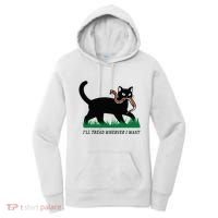 ILl Tread Wherever I Want Funny Cat Lover Women's Hoodie thumb 0
