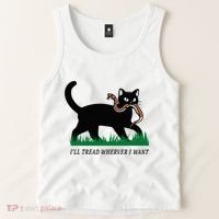 ILl Tread Wherever I Want Funny Cat Lover Tank Top thumb 2