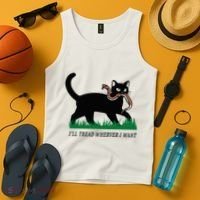 ILl Tread Wherever I Want Funny Cat Lover Tank Top thumb 4