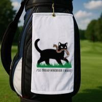 ILl Tread Wherever I Want Funny Cat Lover Golf Towel thumb 2