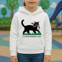 ILl Tread Wherever I Want Funny Cat Lover Kids Hoodie thumb 3