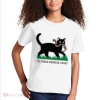 ILl Tread Wherever I Want Funny Cat Lover Kids T-Shirt thumb 2