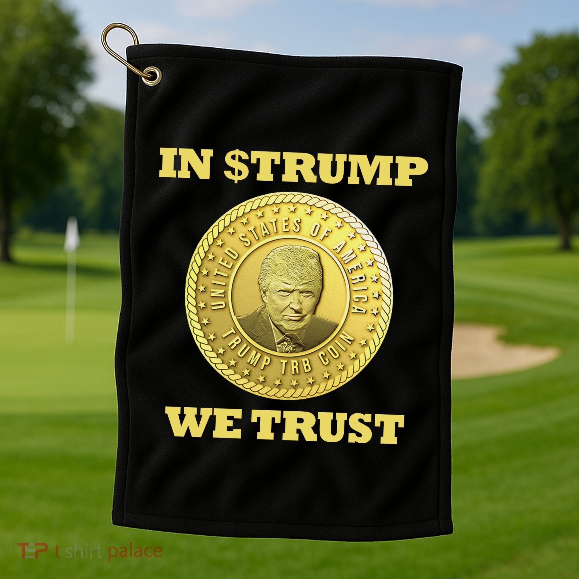 In $Trump We Trust Meme Coin Golf Towel