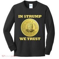 In $Trump We Trust Meme Coin Kids Long Sleeve Shirt thumb 0