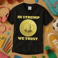 In $Trump We Trust Meme Coin Kids T-Shirt thumb 3
