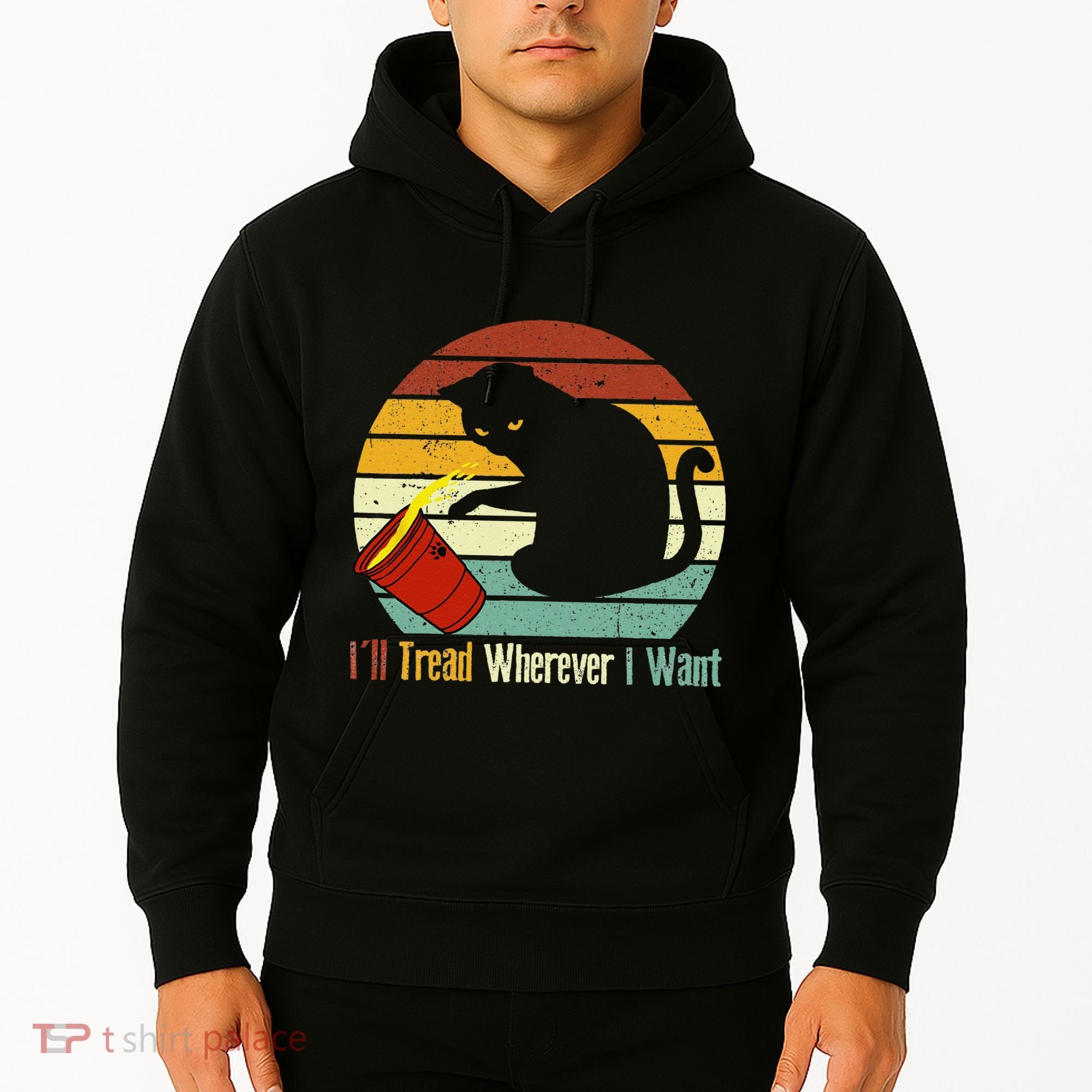 ILl Tread Wherever I Want Funny Cat Lover Hoodie