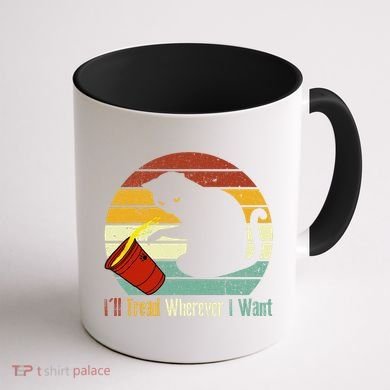 ILl Tread Wherever I Want Funny Cat Lover Coffee Mug back