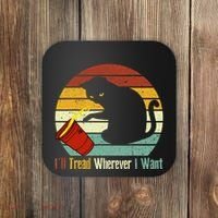 ILl Tread Wherever I Want Funny Cat Lover Coaster thumb 0